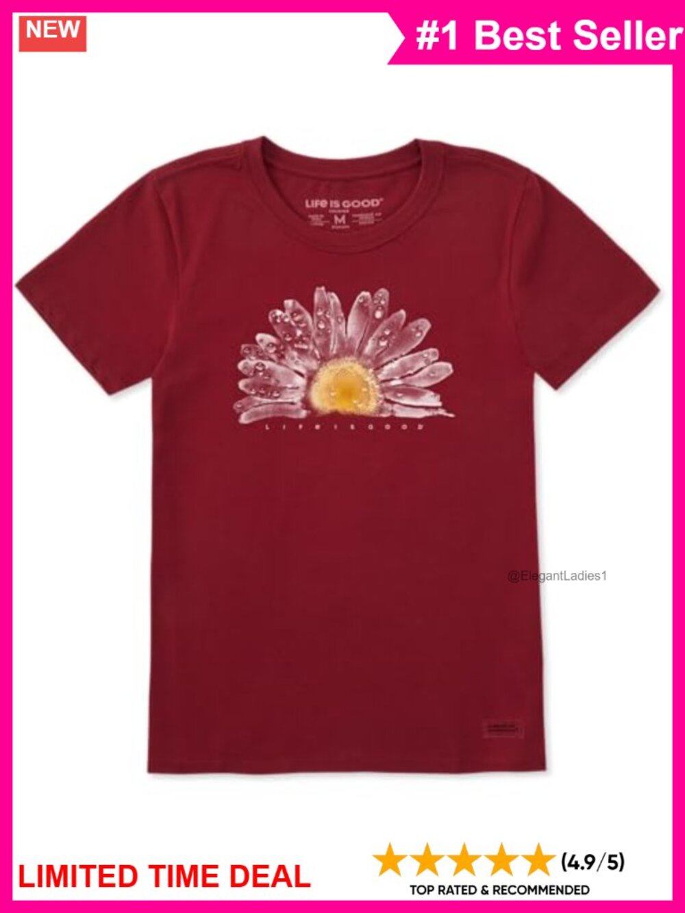 Life is Good Crusher Tee Short Sleeve Cotton Graphic T-Shirt